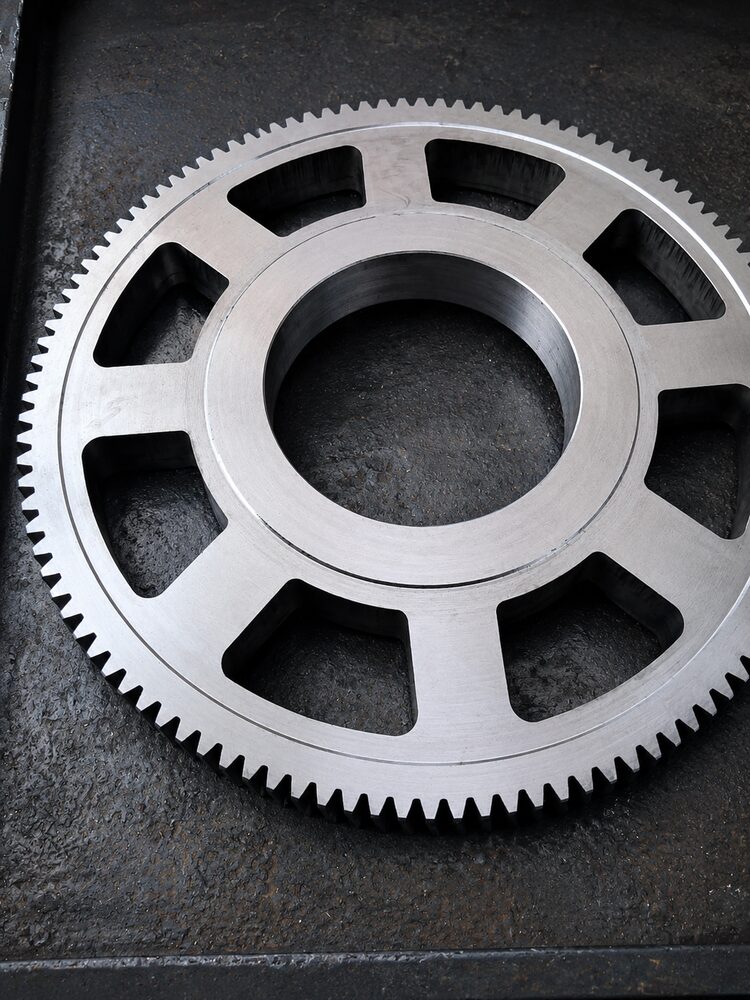 Precision-cut steel spur gear