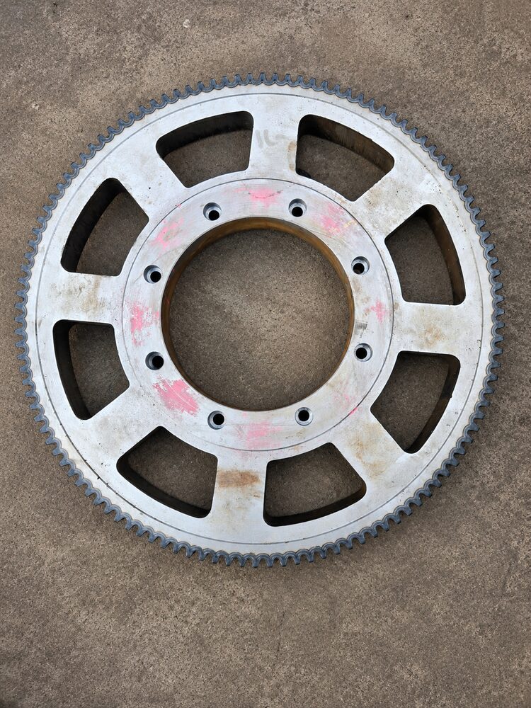 Cast gear wheel prior to refurbishment